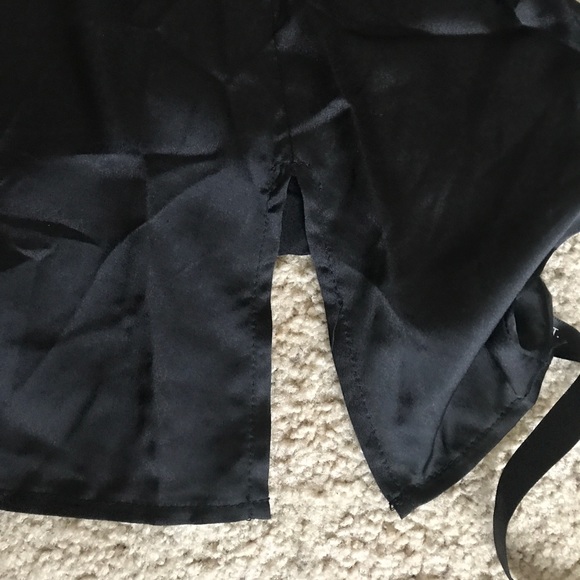 SOLD/PrettyLittleThing Black Silk Mini Dress - Picture 3 of 8